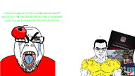 cherry creator_(user) crying delfruit delicious_fruit fangames glasses i_wanna_be_the_guy meta:namefags open_mouth quote seething stubble subvariant:muscular_chud subvariant:seethejak toss variant:bernd variant:chudjak yellow_shirt // 1280x720 // 213.4KB