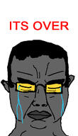 alternate bloodshot_eyes closed_eyes closed_mouth crying ear fantasy glasses grey_skin hair its_over soot soot_colors soyjak soyjak_party subvariant:chudjak_front text variant:chudjak // 411x718 // 91.9KB