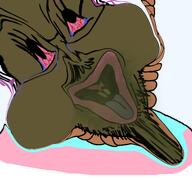 bloodshot_eyes brown_troonjak buck_teeth burp crying deformed halitosis open_mouth rope soyjak stinky_mouth suicide tongue transparent_background trend:slopjak variant:bernd // 768x719 // 235.8KB