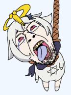 ack anime bloodshot_eyes crying dead female gacha genshin_impact glasses hanging open_mouth paimon penis rope soyjak star_of_david stubble suicide tongue variant:bernd yellow_teeth // 845x1119 // 47.0KB