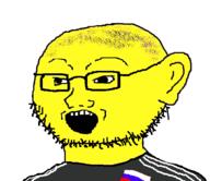 clothes country flag glasses open_mouth russia soyjak stubble variant:soyak yellow yellow_skin // 483x417 // 59.8KB