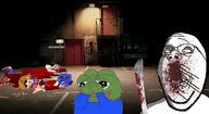 amphibian aspie blood crying dead frog glasses gore irl_background machete nas:pepe ominous pepe pepe_the_frog smile soyjak stubble subnas:apu subvariant:wholesome_soyjak variant:gapejak // 1912x1041 // 1.7MB
