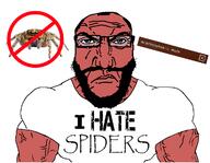 angry arm bug glasses i_hate papyrus punisher_face red_skin soyjak spider stubble subvariant:science_lover variant:markiplier_soyjak // 1200x929 // 168.9KB