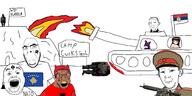 albania angry anime arm bbc biting_lip blood brown_skin closed_mouth clothes collar_tabs communism country creepy cuck dark distorted drawn_background ear evil facial_mark fat fire firearm flag flag:albania flag:kosovo flag:serbia foot forehead_mark frown full_body genitalia glasses gore gun hair hammer_and_sickle hand horn kgb kosovo leg looking_at_you multiple_soyjaks nato necktie neutral nipple ominous open_mouth penis queen_of_spades rape red_eyes red_hair reichsadler rory_mercury serbia shadow sign smile soyjak star stubble subvariant:hornyson tank tattoo testicles uniform variant:alicia variant:cobson variant:feraljak variant:kuzjak vein yellow_teeth // 1920x960 // 293.1KB