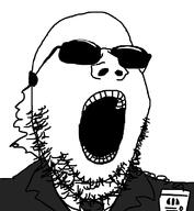 central_intelligence_agency clothes earpiece glasses no_eyebrows open_mouth soyjak stubble suit sunglasses variant:gapejak // 738x800 // 57.0KB
