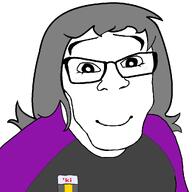 badge black_eyes blush genderbend gray_hair jaime james mascot smile soyteen subvariant:wholesome_feraljak variant:feraljak // 1022x1023 // 27.8KB