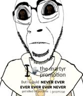 apostle arm biting_lip civilization civilization_vi clothes distorted frown glasses holy_grail i_would_never large_eyes large_nose looking_at_you martyr stubble subvariant:hornyson suicidal teeth text tshirt variant:cobson // 500x576 // 153.8KB