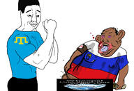 brown_skin buff bulge censored closed_mouth clothes communism countrywar crimean_tatar crying ear fat flag:crimean_tatar flag:russia gem gem_skin hat kalpak punch russia stubble variant:bernd variant:chudjak variant:impish_soyak_ears // 3083x2107 // 1.4MB