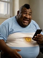 argentina big_nose black_skin fat flag:argentina meta:ai_generated obese phone series:ai_latinx spanish_language variant:meximutt // 480x640, 6.1s // 308.8KB