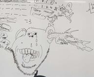 crying dragon ear fairy fire fuck internet_is_leaking irl magic oekaki photo soyjak stubble tongue variant:impish_soyak_ears whiteboard // 965x787 // 436.3KB