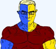1990 1990s 90s blond blue_eyes blue_skin buff ear ena ena_bbq eyelashes glasses hair trend:aryan two_sides variant:chudjak yellow_skin // 1059x929 // 38.6KB