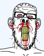 angry blood blood_on_face bloodshot_eyes clenched_teeth cracked_teeth ear rage rotten_teeth subvariant:a24_rage subvariant:feralrage template variant:a24_slowburn_soyjak variant:feraljak white_skin yellow_teeth // 1024x1285 // 49.8KB