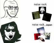 boredoms_(band) boris_(band) concerned daughters_(band) frown glasses japan les_rallizes_denudes melt_banana music noise_rock open_mouth rock sonic_youth soyjak soyjak_comic stubble subvariant:soyak_(irritated) sunglasses text the_velvet_underground thing_japanese variant:soyak // 908x720 // 382.6KB