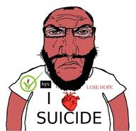 angry anhero balding beard closed_mouth clothes glasses hair heart hope i_heart i_love kys noose punisher_face red_skin soyjak subvariant:science_lover suicide text tshirt variant:markiplier_soyjak white_shirt // 748x720 // 56.6KB