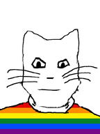 animal cat cat_ear flag:rainbow looking_at_you meta:not_oc subvariant:neutralplier variant:markiplier_soyjak // 600x800 // 41.5KB