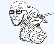 angry animal ball_bird balls bird closed_mouth frown glasses hair incomprehensible_woahjack punisher_face stretched_chin stretched_mouth stubble testicles variant:soyak wing // 627x507 // 15.2KB