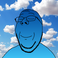 blue_skin calm closed_eyes closed_mouth cloud glasses gradient irl_background sky smile soyjak stubble subvariant:wholesome_soyjak variant:gapejak // 960x960 // 706.0KB