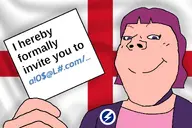 amelia british_union_of_fascists choker clothes england female flag flag:england flash_and_circle_(symbol) holding_object hull invite no_glasses pathways purple_hair smile subvariant:gapejak_female united_kingdom variant:gapejak white_skin // 1200x800 // 327.3KB