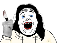 creepy creepypasta fat holding_object horror jeff_the_killer killer knife maniac_smile open_mouth realistic tranny transparent_background troon troonslop variant:alicia white_skin // 1449x1100 // 446.1KB