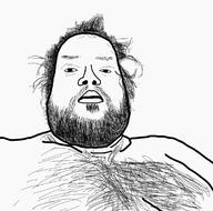 beard chest_hair fat finland hair open_mouth piiroinen45 soyjak variant:unknown // 1179x1165 // 216.3KB