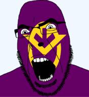 angry flag flag:okayama glasses hair japan looking_to_the_left okayama open_mouth soyjak stubble teeth thick_eyebrows todofuken transparent_background variant:cobson // 721x789 // 36.3KB