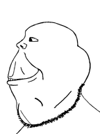 bald cheeks chin lips looking_to_the_left no_eyebrows no_glasses nose series:sidejaks side_profile small_head small_nose smile stubble subvariant:henry subvariant:henry_side teeth template transparent_background variant:impish_soyak_ears wrinkles // 700x933 // 31.6KB