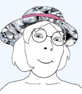 clothes female femjak gem glasses hat pout smile soyjak subvariant:female_cobson variant:cobson // 962x1094 // 331.7KB