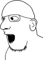 ear glasses open_mouth soyjak stubble variant:unknown // 506x705 // 13.8KB