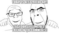 2soyjaks bald boomer closed_mouth facebook friendship glasses impact_font meme no_more_brother_wars old_people smile stubble teeth variant:cobson variant:feraljak // 480x271 // 68.4KB