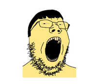 asian glasses open_mouth teeth variant:gapejak yellow_teeth // 1307x1182 // 416.9KB