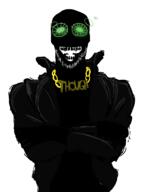 art black_skin jacket jewelry medallion oekaki open_mouth soyjak stubble thougher variant:soyak // 1055x1405 // 271.5KB