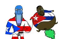 2soyjaks air_inflation air_pump blood bloodshot_eyes blue_skin brown_skin calm closed_mouth clothes crying cuba cuba_vs_puerto_rico fart fat flag flag:cuba flag:puerto_rico full_body glasses gradient gynaecomastia hose hose_inflation inflation_fetish meta:pornographic_content penis puerto_rico smile soyjak star_(symbol) stretched_chin stubble variant:bernd variant:markiplier_soyjak // 2234x1486 // 329.4KB