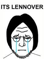 crying eyebrows forehead_lines glasses hair its_over mouth_closed nose soyjak stubble text variant:lennonjak // 144x192 // 26.4KB
