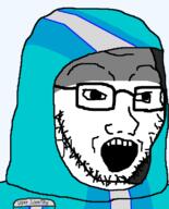 award clothes gempass glasses hood open_mouth shadow soyjak_party variant:soyak // 644x800 // 18.2KB