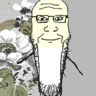 calm flower glasses plant smile soyjak stretched_chin stubble subvariant:longplier variant:markiplier_soyjak // 740x865 // 1.0MB