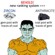 abs anthracite arm coal ear eyebrows gem glasses green_eyes green_skin hair hunter_eyes jawline lips muscles nostril red_text subvariant:muscular_chud text trevor(user) variant:chudjak vein zircon // 1000x1000 // 425.9KB