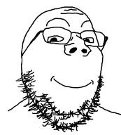 closed_mouth eyebrows glasses looking_at_you nose smile stubble subvariant:shrimpish variant:gapejak // 642x712 // 15.5KB