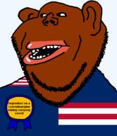 arcelor-mittal award brown_skin clothes country ear flag flag:grand_bassa_county flag:liberia grand_bassa_county hair liberia liberian lips luxembourg mining mutt open_mouth soyjak stubble subvariant:impish_amerimutt teeth text transparent transparent_background variant:impish_soyak_ears // 685x793 // 27.1KB