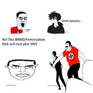 blush bnwo chud comic feminization flag:nazi_germany glasses hair punch spade subvariant:chudjak_front swastika text twinkjak variant:chudjak white_background // 1000x1000 // 186.6KB