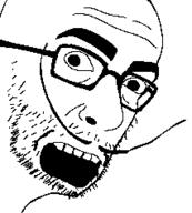 glasses looking_at_you mustache open_mouth salvador_dali soyjak stubble variant:unknown // 213x237 // 4.5KB