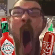 animated bottle closed_eyes distorted drinking explosion food glasses hot_sauce irl open_mouth soyboy sriracha stretched_mouth stubble tabasco variant:james_youniverse // 324x419 // 957.4KB