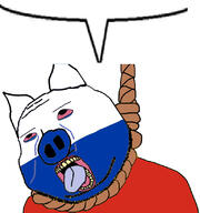 animal bloodshot_eyes country countrywar crying double_chin ear flag flag:russia hanging its_over oink open_mouth pig red_eyes rope russia small_eyes snout soyjak speech_bubble speech_bubble_empty stubble subvariant:massjak subvariant:wholesome_soyjak suicide text tongue variant:bernd variant:gapejak yellow_teeth // 768x818 // 261.8KB
