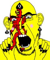 animal bbc blush ear facial_mark flag flag:south_holland forehead_mark glasses hair hand lion netherlands nose_piercing nose_ring open_mouth painted_nails queen_of_spades south_holland soyjak stubble subvariant:slutson subvariant:spadeson tattoo variant:cobson // 723x861 // 121.4KB