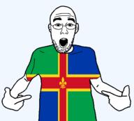 arm british clothes ear england flag flag:lincolnshire fleur-de-lys glasses hair hand lincolnshire open_mouth pointing soyjak stubble teeth tshirt united_kingdom variant:shirtjak // 1236x1118 // 33.7KB