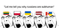 5soyjaks angry butthurt_belt canada flag:canada flag:latvia flag:lithuania flag:poland flag:ukraine glasses latvia lithuania open_mouth poland russia russo_ukrainian_war soyjak stubble text ukraine variant:cobson // 1024x486 // 95.1KB