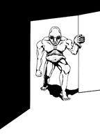 arm art artist:wauwboer biting_lip black_and_white doorway drawfag drawing foot full_body glasses hand leg meta:soytober meta:soytober2024 muscles naked stubble subvariant:hornyson variant:cobson // 1417x1890 // 249.4KB