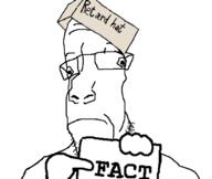 cardboard closed_mouth clothes fact glasses hat neutral pointing sign soyjak stubble text variant:parrotjak // 682x576 // 61.6KB