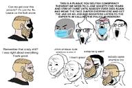 3soyjaks bloodshot_eyes brainlet chud coronavirus_pandemic crying glasses mask mouth_mask nordic_chad npc smug soyjak surgical_mask vaccine variant:chudjak variant:cryboy_soyjak withered // 1252x836 // 509.0KB