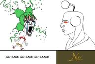 4chan angry anime antenna arm bloodshot_eyes chad clothes crying full_body glasses go_back green_hair hair hand leg nordic_chad open_mouth reddit snoo soyjak stubble text tshirt variant:soyak yotsoyba // 3400x2300 // 286.0KB