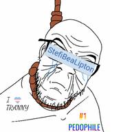 closed_eyes crying glasses hanging its_over rope sad soybooru soyjak stefibealipton stubble suicide text tranny transgender_flag transheart variant:feraljak wrinkles // 1440x1440 // 364.5KB